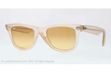 Image of Ray-Ban Original Wayfarer Sunglasses RB2140 6059X4-50 - Demi Gloss Beige Frame, Yellow Gradient Brown Photo Lenses