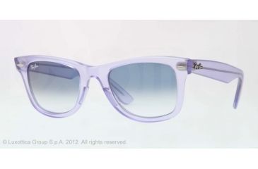 Image of Ray-Ban Original Wayfarer Sunglasses RB2140 60603F-50 - Demi Gloss Lilac Frame, Gradient Light Blue Lenses