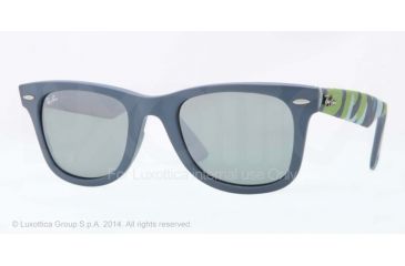 Image of Ray-Ban Original Wayfarer Sunglasses RB2140 606140-50 - Matte Blue Frame, Grey Silver Mirror Lenses