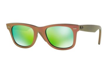 Image of Ray-Ban Original Wayfarer Sunglasses RB2140 611019-50 - Metallic Pink Frame, Grey Mirror Green Lenses