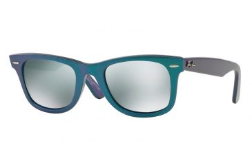 Image of Ray-Ban Original Wayfarer Sunglasses RB2140 611330-50 - Mettallic Azure Frame, Green Mirror Silver Lenses