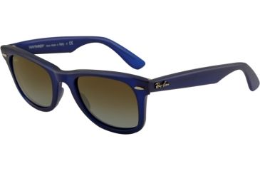 Image of Ray-Ban Original Wayfarer Sunglasses RB2140 887/96-5022 - Matte Blue Frame, Blue Faded Brown Lenses