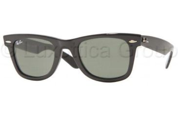 Image of Ray-Ban Original Wayfarer Sunglasses RB2140 901S-5022 - Matte Black Crystal Green