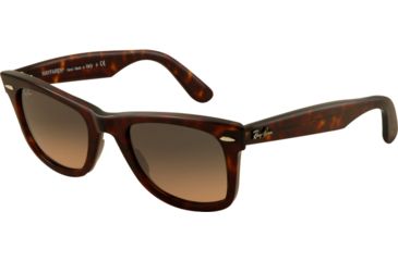 Image of Ray-Ban Original Wayfarer Sunglasses RB2140 902/N1-50 - Matte Havana Frame, Crystal Gray Gradient Pink Lenses