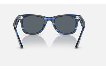 Image of Ray-Ban Original Wayfarer Sunglasses, Striped Blue Frame, Blue Lens, Bio-Acetate, 50, RB2140-1361R5-50