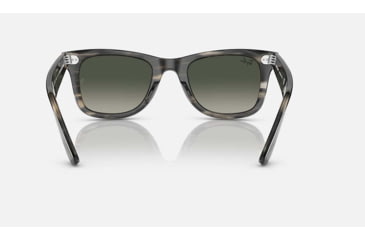 Image of Ray-Ban Original Wayfarer Sunglasses, Striped Grey Frame, Gradient Grey Lens, Bio-Acetate, 50, RB2140-136071-50