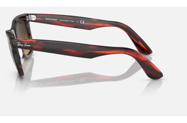Image of Ray-Ban Original Wayfarer Sunglasses, Striped Red Frame, Brown Gradient Lens, Bio-Acetate, 50, RB2140-136285-50