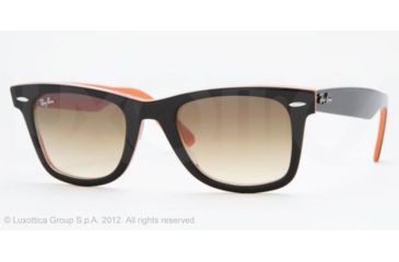 Image of Ray-Ban RB2140 Original Wayfarer SV Prescription Sunglasses - Top Black On Transparent Orange Frame, 50mm Lenses, 100251-5022