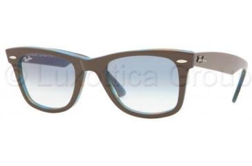 Image of Ray-Ban Original Wayfarer Prescription Sunglasses RB2140  RB2140-10573F-5022 - Lens Diameter: 50 mm, Frame Color: Top Brown On Striped Azure Crystal