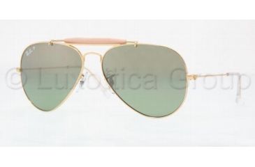 Image of Ray-Ban Outdoorsman II Rainbow RB3407 Sunglasses with No-Line Progressive Rx Prescription Lenses RB3407-001-M4-5814 - Lens Diameter: 58 mm, Frame Color: Shiny Gold