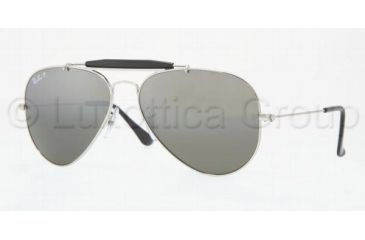 Image of Ray-Ban Outdoorsman II Rainbow Sunglasses RB3407 003/K3-5814 - Shiny Silver Cr.polar Gray Mirror Silver