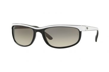 Image of Ray-Ban Predator 2 Sunglasses RB2027 629932-62 - Top White On Black Frame, Clear Gradient Grey Lenses