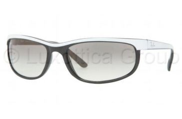 Image of Ray-Ban RB 2027 Sunglasses Styles - Black-White Frame / Crystal Gray Grad. Lenses, 770-32-6319