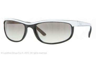 Image of Ray Ban RB 2027 Sunglasses Styles Black-White Frame / Crystal Gray Grad. Lenses, 770-32-6200