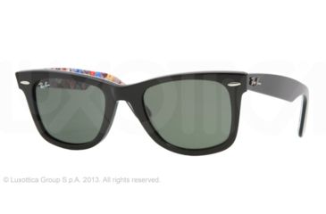 Image of Ray-Ban RB2140 SV Prescription Sunglasses - Buttons Pins Top Black Crystal Green Frame / 50 mm Prescription Lenses, 1052-5022