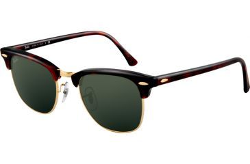 Image of Ray-Ban RB3016 SV Prescription Sunglasses - Mock Tortoise/Arista Crystal Green Frame / 51 mm Prescription Lenses, W0366-5121