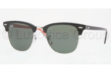 Image of Ray-Ban RB 3016 Sunglasses Styles - Black On Text. Red Gl W Crystal Green Frame / 49 mm Diameter Lenses, 1016-4921