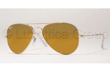 Image of Ray-Ban RB3025 SV Prescription Sunglasses, Gold Frame, 55 mm Prescription Lenses, W3274-5514