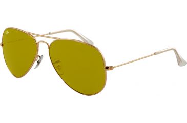 Image of Ray-Ban RB3025 SV Prescription Sunglasses, Gold Frame, 58 mm Prescription Lenses, W3276-5814