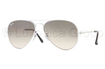 Image of Ray-Ban RB3025 SV Prescription Sunglasses, White Metal Frame, 58 mm Prescription Lenses, 032-32-5814