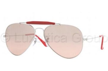 Image of Ray-Ban Outdoorsman II Rainbow RB3407 Sunglasses with No-Line Progressive Rx Prescription Lenses RB3407-003-3E-5514 - Lens Diameter: 55 mm, Frame Color: Silver