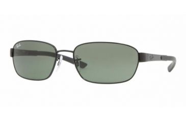 Image of Ray-Ban Sunglasses RB3430 002-5900 - Black Frame, Crystal Green Lenses
