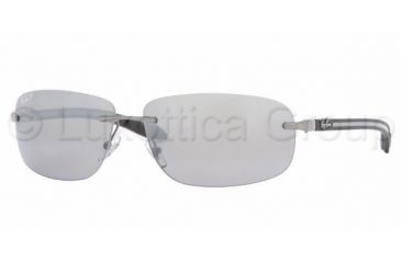 Image of Ray-Ban RB 8303 Sunglasses Styles - Gunmetal Frame / Polarized Gray Mirror Silver Grad. Lenses, 004-82-6113