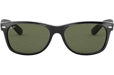 Image of Ray-Ban RB2132 New Wayfarer Sunglasses, 52mm, Black Frame, Green Crystal Lens, 901-5218