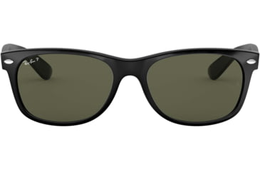 Image of Ray-Ban RB2132 New Wayfarer Sunglasses, 52mm, Black Frame, Green Crystal Lens, Polarized 901-58-5218