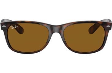 Image of Ray-Ban RB2132 New Wayfarer Sunglasses, 55mm, Shiny Avana Frame, Brown Crystal Lens, 710-5518