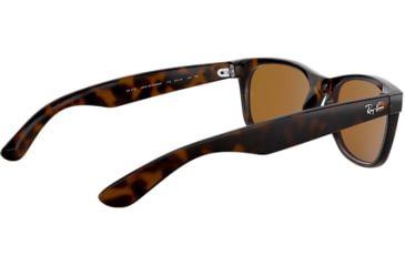 Image of Ray-Ban RB2132 New Wayfarer Sunglasses, 55mm, Shiny Avana Frame, Brown Crystal Lens, 710-5518