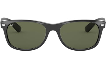 Image of Ray-Ban RB2132 New Wayfarer Sunglasses, 55mm, Black Frame, Green Crystal Lens, 901L-5518