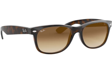 Image of Ray-Ban RB2132 New Wayfarer Sunglasses, 55mm, Shiny Avana Frm, Brown Gradient Crystal Lens, 710-51-5518