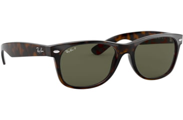 Image of Ray-Ban RB2132 New Wayfarer Sunglasses, 55mm, Tortoise Frm, Crystal Green Lens, Polrizd 902-58-5518