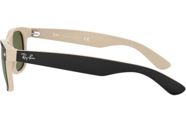 Image of Ray-Ban RB2132 New Wayfarer Sunglasses, Black Beige Frame, Crystal Green Lenses, 875-5218