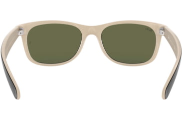 Image of Ray-Ban RB2132 New Wayfarer Sunglasses, Black Beige Frame, Crystal Green Lenses, 875-5218