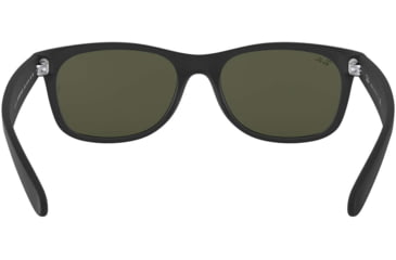 Image of Ray-Ban RB2132 New Wayfarer Sunglasses, Black Rubber Frame, Crystal Green Lenses, 622-58