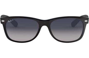 Image of Ray-Ban RB2132 New Wayfarer Sunglasses, Matte Black Frame, Polarized Blue Gradient Gray Lenses, 601S78-5518