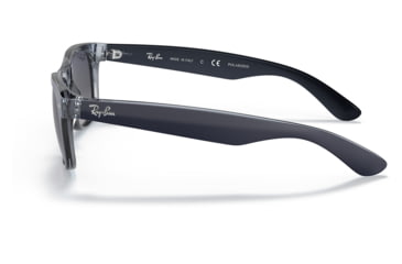 Image of Ray-Ban RB2132 New Wayfarer Sunglasses, Matte Blue On Transparent Blue Frame, Blue Gradient Lens, Polarized, 55, RB2132-660778-55