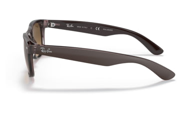 Image of Ray-Ban RB2132 New Wayfarer Sunglasses, Matte Brown On Transparent Brown Frame, Gradient Brown Lens, Polarized, 52, RB2132-6608M2-52