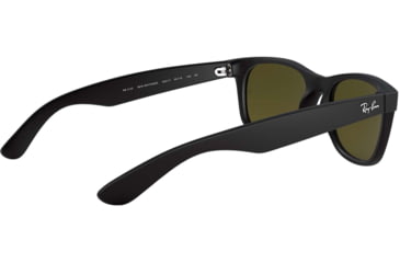 Image of Ray-Ban RB2132 New Wayfarer Sunglasses, Rubber Black Frame, Grey Mirror Blue Lenses, 622/17-55