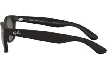 Image of Ray-Ban RB2132 New Wayfarer Sunglasses, Rubber Black Frame, Polar Green Lenses, 622/58-52