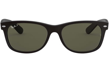 Image of Ray-Ban RB2132 New Wayfarer Sunglasses, Rubber Black Frame, Polar Green Lenses, 622/58-55