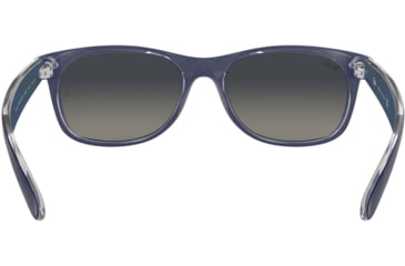 Image of Ray-Ban RB2132 New Wayfarer Sunglasses, Top Matte Blue On Trasparent Frame, Grey Gradient Lenses, 605371-52