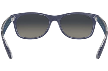 Image of Ray-Ban RB2132 New Wayfarer Sunglasses, Top Matte Blue On Trasparent Frame, Grey Gradient Lenses, 605371-55