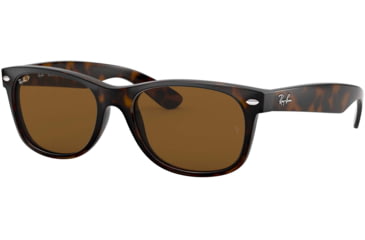 Image of Ray-Ban RB2132 New Wayfarer Sunglasses, Tortoise Frame, Crystal Brown Polarized Lenses, 902/57-55