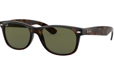 Image of Ray-Ban RB2132 New Wayfarer Sunglasses, Tortoise Frame, Crystal Green Lenses, 902-58