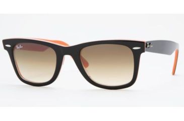 Image of Ray-Ban RB2140 Original Wayfarer SV Prescription Sunglasses - Top Black On Transparent Orange Frame, 54mm Lenses, 100251-5418