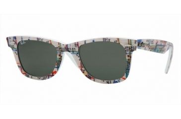 Image of Ray-Ban RB2140 Original Wayfarer SV Prescription Sunglasses - Subway/White Frame, 50mm Lenses, 1033-5022