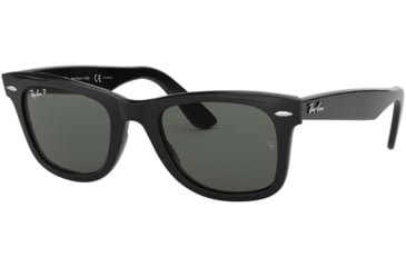 Image of Ray-Ban RB2140 Original Wayfarer Sunglasses, Black Crystal Green Frame, Polarized 54mm Lens, 901-58-5418
